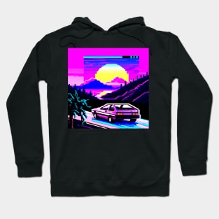 Glitched car driving tro Hoodie